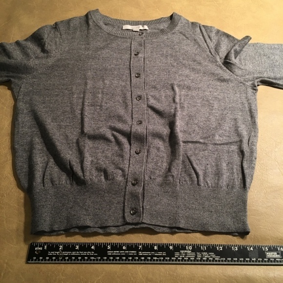 LOFT Spring Summer CARDIGAN, 3/4 Sleeves, Gray/Black Speckles, NWOT, Size L - Picture 5 of 8